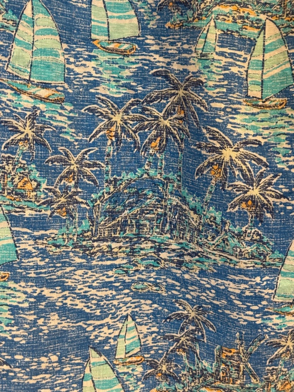 IZOD Saltwater Tropical Sailboat Palm Tree
Button Down Shirt Retro Men's XL - Picture 7 of 12